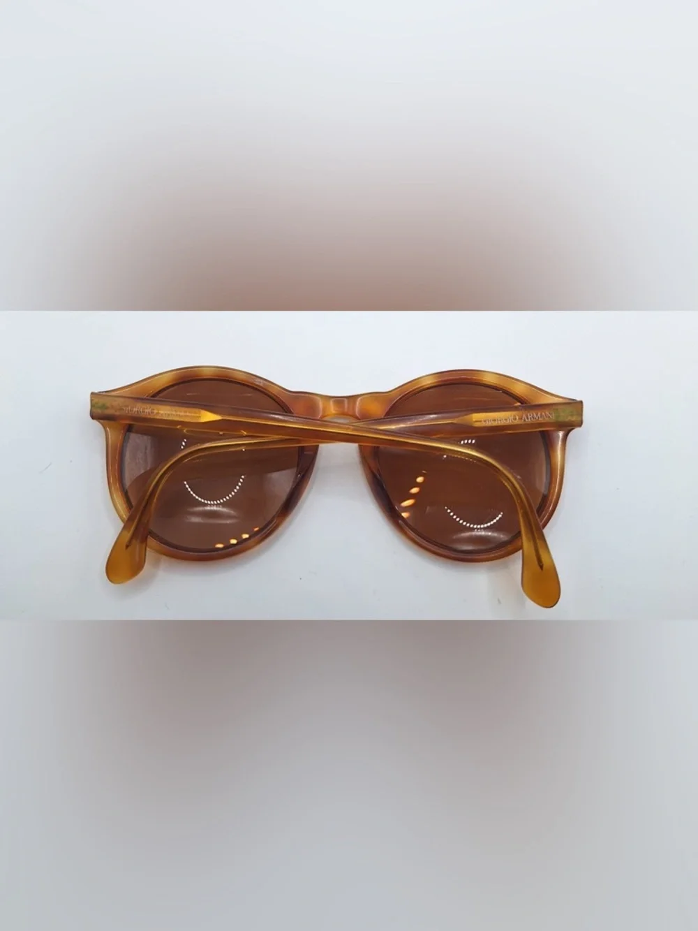 Vintage Giorgio Armani 904 014 Brown Oval Sunglasses Frames Only - Picture 4 of 8